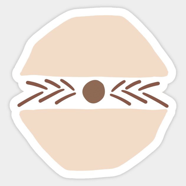 Boho Abstract Shapes Siple Minimalist Nude Brown Design Sticker by zedonee